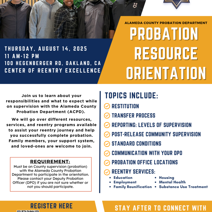Thurs, 8/14 Probation Resource Orientation