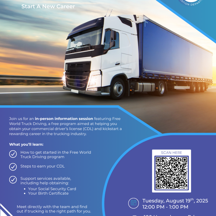 Tues, 8/19 FreeWorld Truck Driving Info. Session