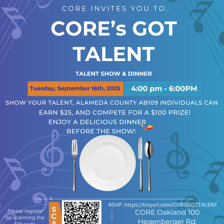 Tues, 9/16 CORE Talent Show