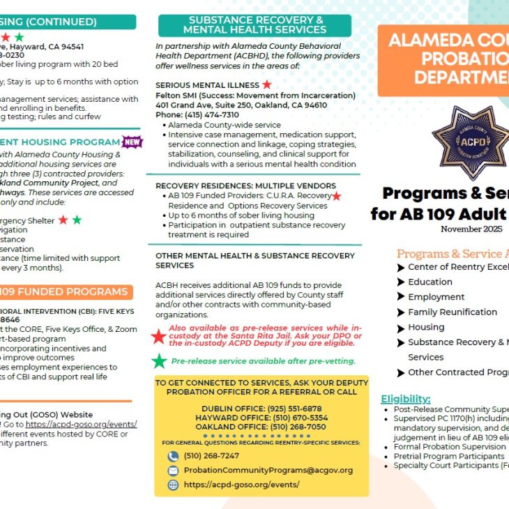 AB 109 Program & Services Tri-fold (Updated Nov. 2025)