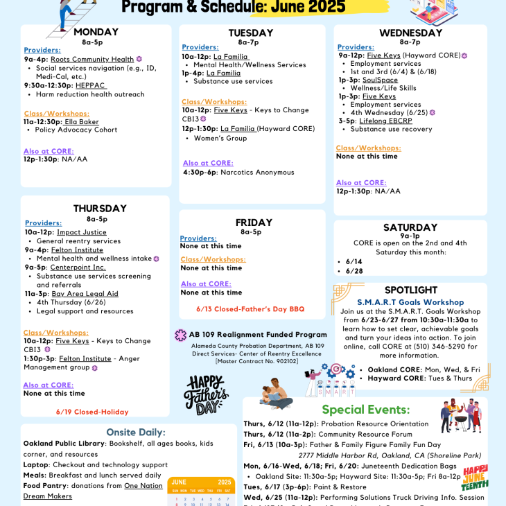 CORE June 2025 Calendar