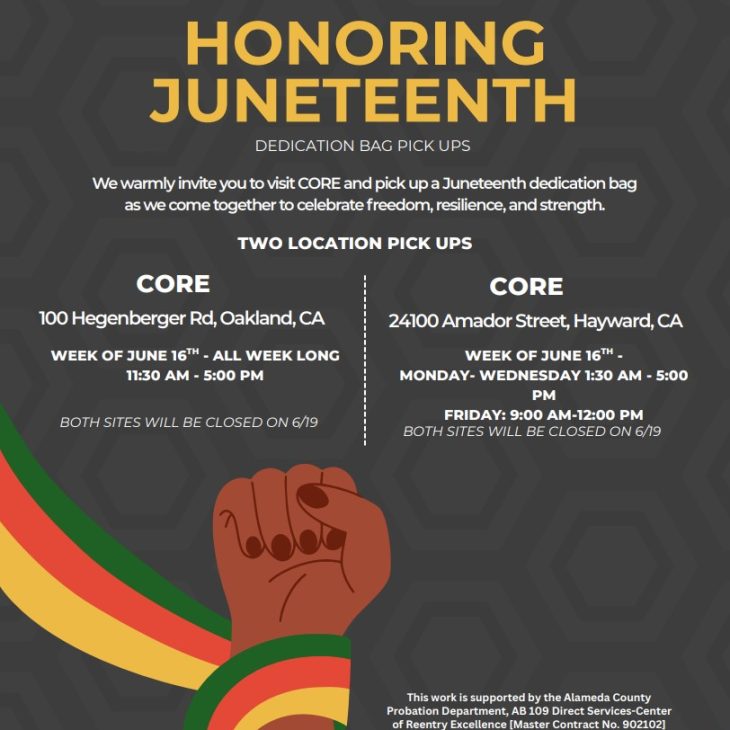 Mon, 6/16-Wed, 6/18; Fri, 6/20: Juneteenth Dedication Bags