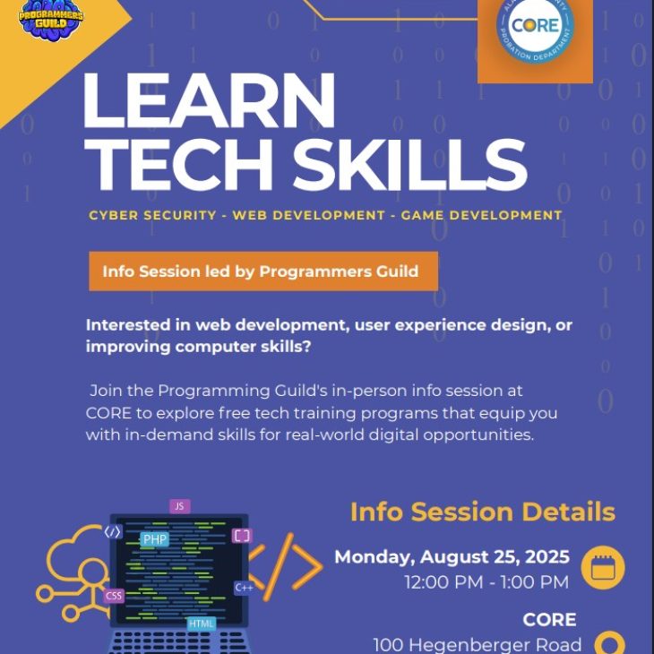 Mon, 8/25 Programming Guild (Tech) Info. Session